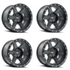 Set 4 17" Dirty Life Compound 17x9 Matte Black 5x5 Wheels -12mm Lifted Rims