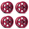 Set 4 17" Dirty Life Compound 17x9 Crimson Candy Red 6x135 Wheels -12mm Rims
