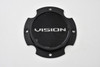 Vision Wheels Satin Black w/ Chrome Logo Wheel Center Cap Hub Cap C356SB-136V 5.25"