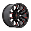 Set 4 20" Fuel D823 Flame 20x9 6x135 1mm Wheels Gloss Black Milled Candy Red Rim