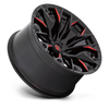 Set 4 20" Fuel D823 Flame 20x9 6x5.5 1mm Wheels Gloss Black Milled Candy Red Rim