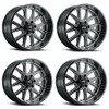 Set 4 20" Voxx G-FX TM6 Gloss Black Milled Wheels 20x9 6x5.5 12mm Rims