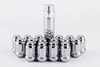 24 Set 1/2" 6 Spline Chrome Tuner Lug Nuts 1.4" Tall w/ Key 1/2-20 Lugs