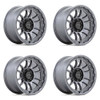 Set 4 KMC KM727 Wrath 20x9 6x135 Matte Anthracite Wheels 20" 0mm Rims