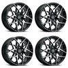 Set 4 17" Voxx Paso Gloss Black w/ Machined Face Wheels 17x7.5 5x110 5x115 40mm