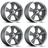 Set 4 15" Voxx B/G Rod Works Old School Gun Metal Machined Wheel 15x7 5x4.75 0mm