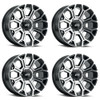 Set 4 17" Voxx G-FX TR-19 Gloss Black Machined Face Wheels 17x8.5 8x6.5 18mm Rim