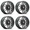 Set 4 17" Voxx G-FX TR-18 Matte Black Wheels 17x8.5 6x5.5 -6mm Rims For Toyota
