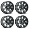 Set 4 17" Voxx G-FX TR-19 Matte Black Wheels 17x8.5 6x5.5 18mm Truck Suv Rims