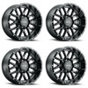 Set 4 20" Voxx G-FX TM-5 Gloss Black Milled Wheels 20x10 5x5 5x5.5 -19mm Rims
