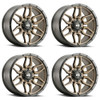 Set 4 17" Voxx G-FX TR-18 Textured Bronze Matte Black Lip  17x8.5 6x5.5 -6mm Rims