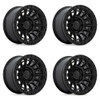 Set 4 17" Fuel D832 Cycle 17x9 5x5 -12mm Wheels Blackout Lifted For Jeep Rims