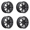 Set 4 Performance Replicas PR199 22x9 6x5.5 Gloss Black Milled Wheels 22" 28mm