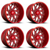 Set 4 Fuel D742 Runner 26x14 6x5.5 Candy Red Milled Wheels 26" -75mm Rims