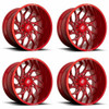 Set 4 Fuel D742 Runner 20x10 8x180 Candy Red Milled Wheels 20" -18mm Rims