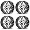 Set 4 Petrol P6A 19x8 5x112 Gloss Black W/ Machined Cut Face Wheels 19" 32mm