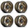 Set 4 14" Fuel UTV D583 Anza 4+3 14x7 4x156 Bronze Black Bead Ring Wheels 13mm