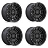 Set 4 Black Rhino Legion 17x9 6x5.5 Matte Black Gray Tint Wheels 17" 0mm Rims
