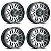 Set 4 18" Vision 409 Inferno Gloss Black Machined 6x5.5 Wheels 0mm For Chevy GMC