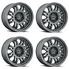Set 4 20" Vision 409 Inferno Satin Black 5x5 Wheels -18mm Rim For Jeep Chevy GMC
