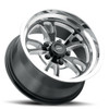 15" Vision American Muscle 149 Patriot Gloss Black Milled Polished Lip 5x4.5 -19mm