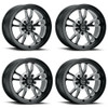 Set 4 15" Vision American Muscle 149 Patriot Black Milled 5x4.5 Wheels 27mm Rims