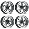 Set 4 15" Vision 149 Patriot Gloss Black Milled Spoke Polished Lip 15x8 Wheels 5x4.75 (5x120.65) 0mm Rims