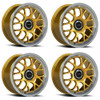 Set 4 18" Vision 478 Alpine Gold Machined Lip 5x4.25 5x4.5 Wheels 35mm Rims