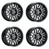 Set 4 16" Vision Off Road 348 Nexus Gloss Black Machined 5x5 Wheels 0mm Rims