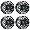 Set 4 18" Vision 349 Savage Gloss Black Machined Lip 6x135 Wheels 12mm Rims