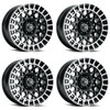 Set 4 16" Vision 349 Savage Gloss Black Machined Lip 5x100 Wheels 15mm Rims