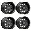 Set 4 14" KMC Powersports KS135 Grenade 14x7 4x156 10mm Wheels Satin Black Rims