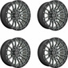Set 4 Fuel  D680 Rebel 18x9 5x5 Matte Gun Metal Black Bead Ring Wheels 18" 20mm