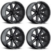 Set 4 18" Ultra 195SB Crusher Satin Black 18x8.5 Wheels 6x135 25mm Truck SUV Rims
