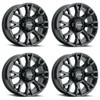 Set 4 20" Ultra 123BK Scorpion Satin Black 20x9 Wheels 8x6.5 18mm Truck Rims