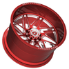 24" Gear Forged GF761RT 24x14 8x6.5 Polished & Red Tint Clear Wheel -76mm Rim