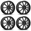 Set 4 18" Platinum 435SB Flux Satin Black 18x8 Wheels 5x4.5 40mm Car SUV Rims