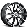 Set 4 16" Konig 53MB Impression gloss black with machined spokes and lip-edge 16x7.5 Wheels 5x112 +45mm