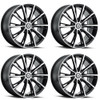 Set 4 18" Konig 53MB Impression gloss black with machined spokes and lip-edge 18x8 Wheels 5x108 +40mm