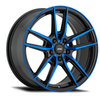 Set 4 16" Konig 55BB Myth Gloss Black Blue Tinted Clear-Coat 16x7.5 5x4.5 43mm