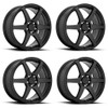 Set 4 Motegi MR143 CS6 15x6.5 4x100 4x4.25 Satin Black Wheels 15" 40mm Rims