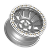 17" Fittipaldi Off Road FB151M 17x9 Machined Silver Wheel 5x5 -38mm Lifted Rim
