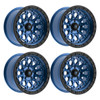 Set 4 17" Fittipaldi Off Road FT101BLB 17x9 Blue Black Wheels 6x135 -12mm Rims