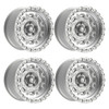 Set 4 17" Fittipaldi Off Road FT100MS 17x9 Machined Silver 5x5 Wheels -12mm
