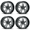 Set 4 15" Vision American Muscle 149 Patriot Gloss Black Milled 5x4.5 Wheel 27mm