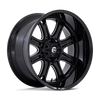 Fuel 1PC Darkstar 20x9 5x5 5x5.5 Gloss Black Milled Wheel 20" 1mm Rim