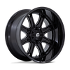20" Fuel Darkstar 20x10 8x180 -18mm Wheel Gloss Black Milled For Chevy GMC Rim