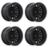 Set 4 Fuel FC125 Rincon Beadlock 17x9 6x5.5 Blackout Wheels 17" -38mm Rims