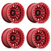 Set 4 Fuel FC125 Rincon Beadlock 20x10 8x6.5 Candy Red Wheels 20" -48mm Rims