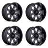 Set 4 20" Fuel Darkstar 20x9 8x6.5 1mm Wheels Matte Gunmetal Black Lip Rims